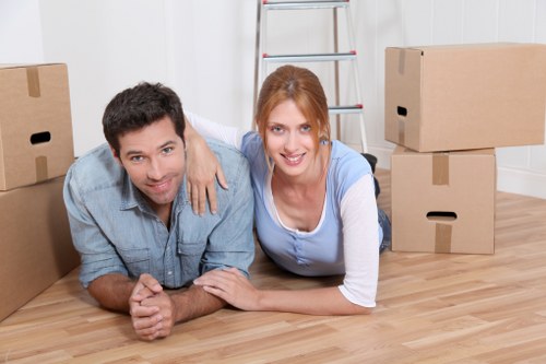 Professional movers handling a compact household move